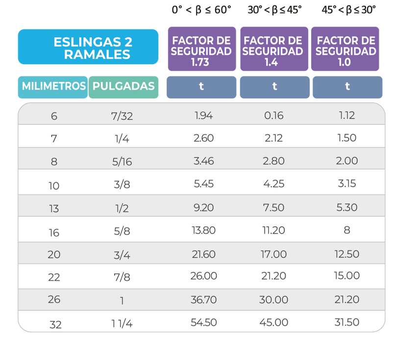 Eslinga de cadena 2 ramales